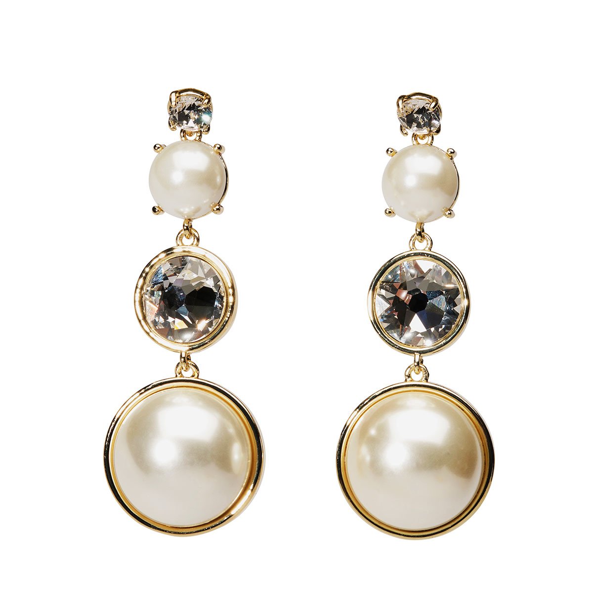 Statement crystal & pearl drop earrings