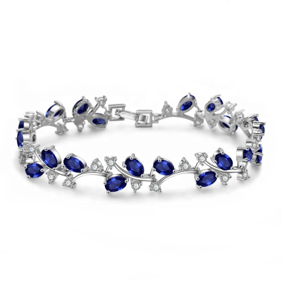 Dancing sapphire & crystal bracelet