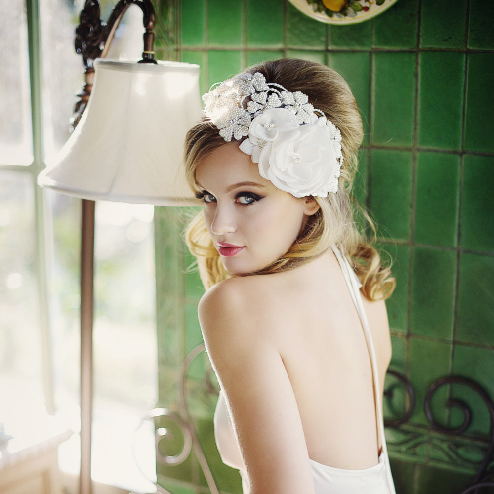 Grace 1950s bridal hairpiece