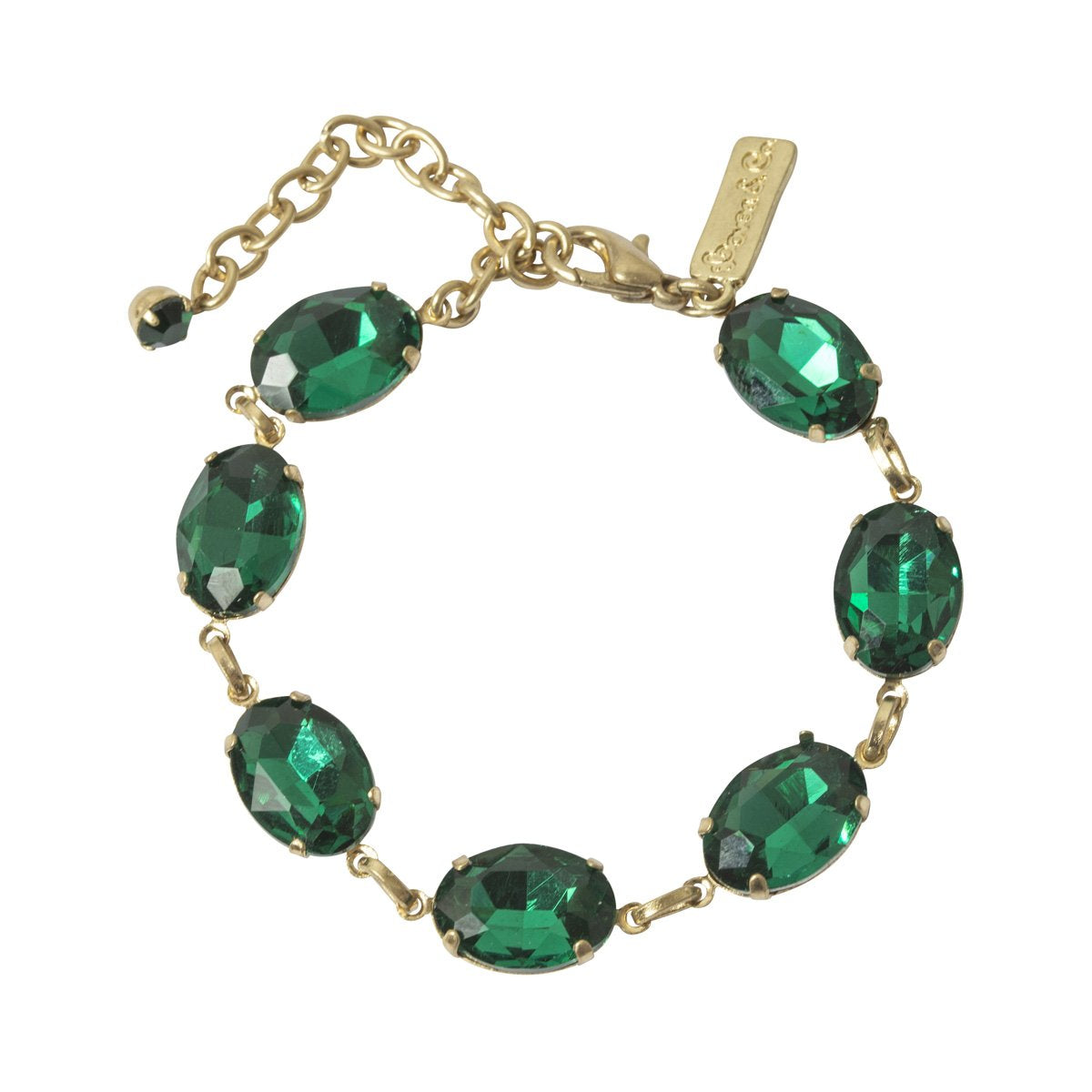 Oval emerald green bracelet